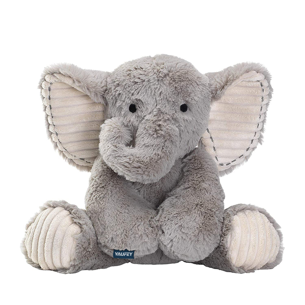 Yaufey Jungle Safari Gray Plush Elephant Stuffed Animal Toy