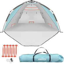 Load image into Gallery viewer, Yaufey Premium Beach Tent Easy Setup – Portable 3-4 Person Beach Shade Tent Sun Shelter with UPF 50+ Rated Sun Protection &amp; Extended Porch - Beach Tents Sun Shelter Beach Essentials
