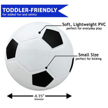 Load image into Gallery viewer, Yaufey Mini Soft Toddler Soccer Ball, 3 Pack, 4 3/4&quot; Mini Soccer Balls for Toddlers &amp; Babies, Perfectly with Toddler Soccer Goal Toys &amp; Baby Soccer Goals
